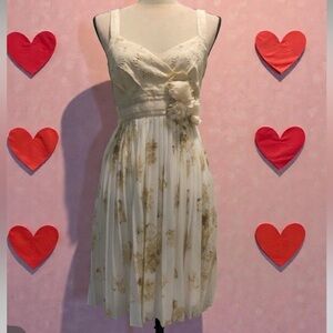 Anthropologie Deletta Women’s Tea & Sweets Coquette Feminine  Sleeveless Cream S